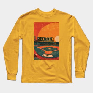 Midcentury Detroit Tigers Stadium Long Sleeve T-Shirt